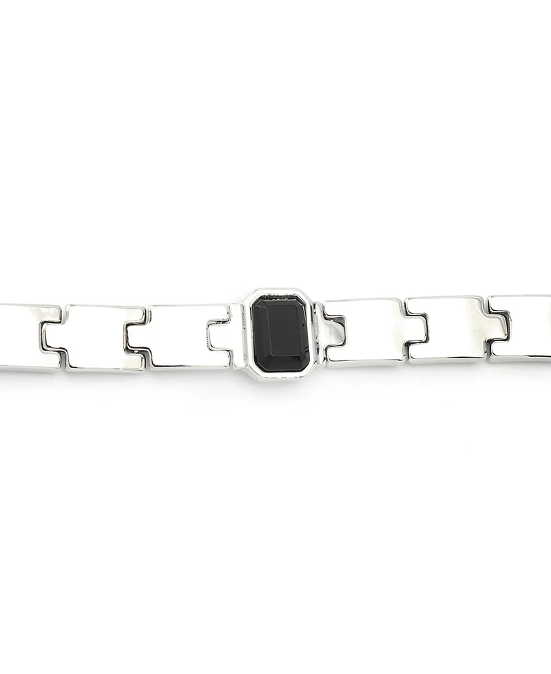 Steve Madden Faux Stone Gem Watch Chain Bracelet