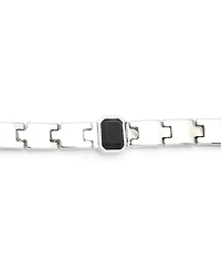 Steve Madden Faux Stone Gem Watch Chain Bracelet
