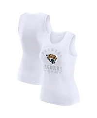 Wear by Erin Andrews Women's White Jacksonville Jaguars Ribbed Graphic Tank Top