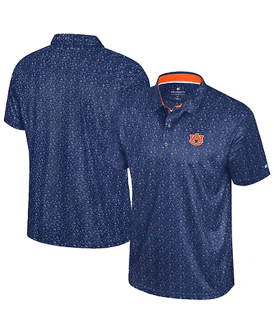 Colosseum Men's Navy Auburn Tigers Football Print Polo Shirt