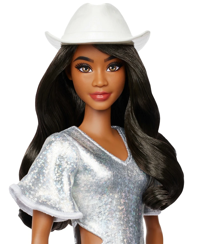 Barbie Fashionistas Doll 239 in Sparkly Dress with Cowboy Hat and Boots