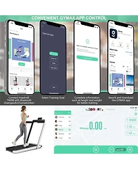 Akiudex 2-in-1 Folding Treadmill with Dual Display and Speaker