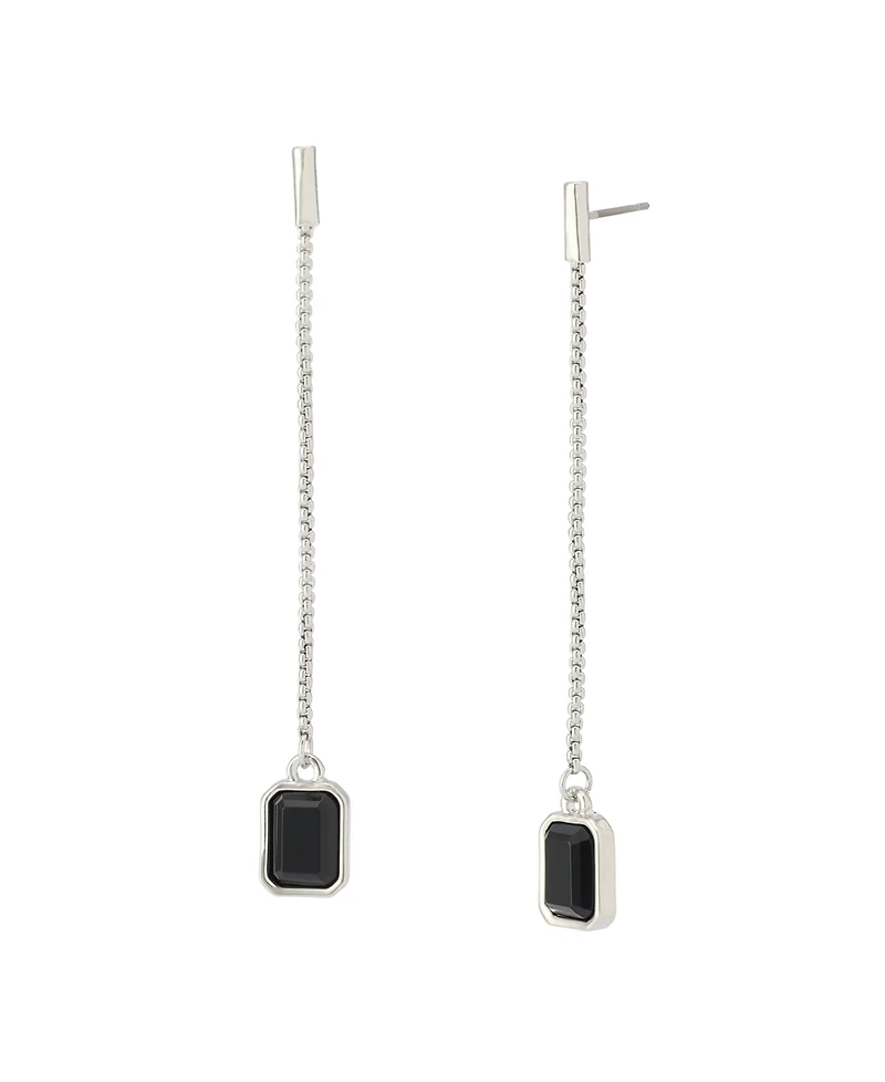 Steve Madden Faux Stone Gem Linear Earrings