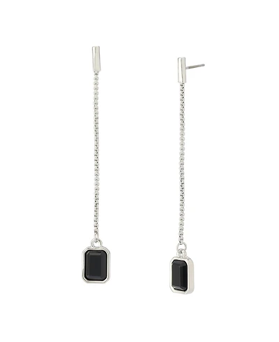 Steve Madden Faux Stone Gem Linear Earrings