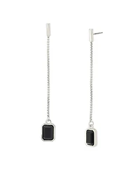 Steve Madden Faux Stone Gem Linear Earrings