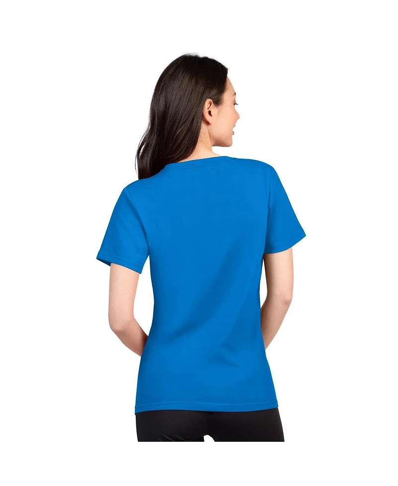 G-iii 4Her by Carl Banks Women's Blue Detroit Lions Super-Slim Lightweight Winning Crew T-Shirt