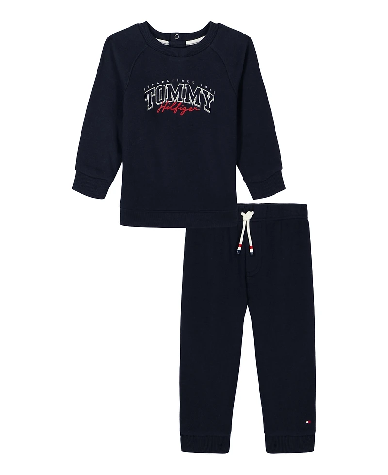 Tommy Hilfiger Baby Boys 2-Piece Americana Logo T-Shirt and Joggers Set