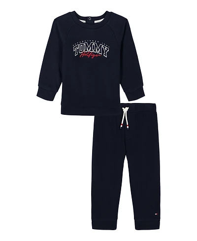 Tommy Hilfiger Baby Boys 2-Piece Americana Logo T-Shirt and Joggers Set