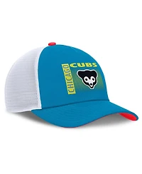 Nike Men's Teal Chicago Cubs Neon 90s Rise Structured Performance Adjustable Trucker Hat
