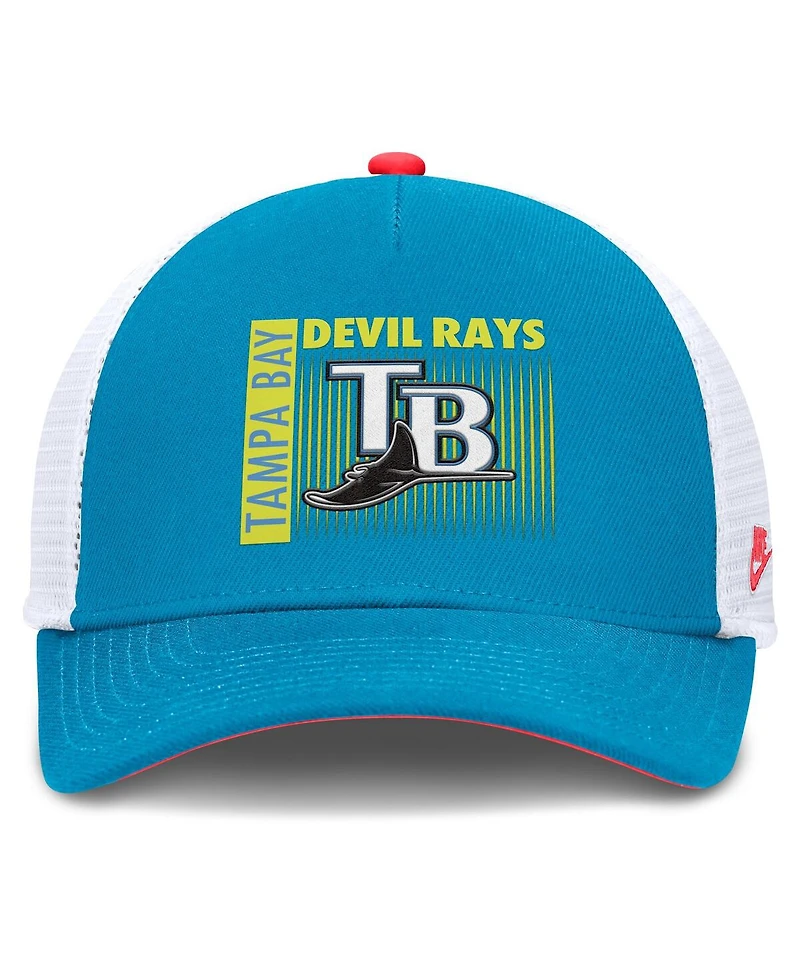 Nike Men's Teal Tampa Bay Rays Neon 90s Rise Structured Performance Adjustable Trucker Hat