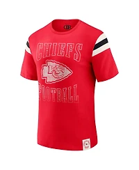 Darius Rucker Collection by Fanatics Men's Red Kansas City Chiefs Football Stripe Sleeve T-Shirt