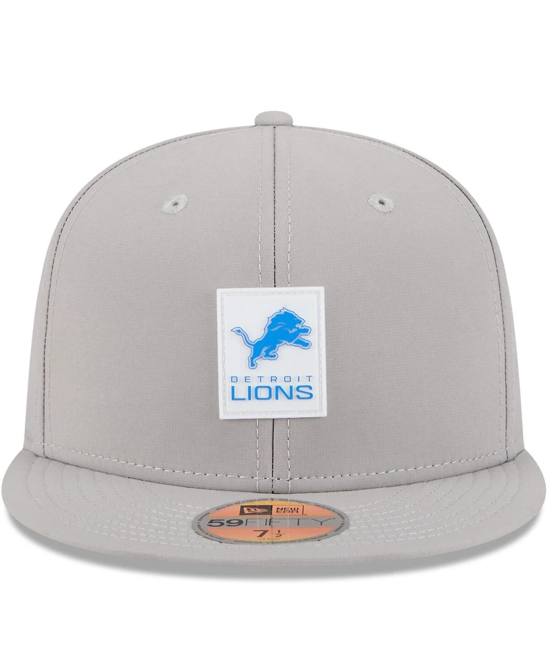 New Era Men's Gray Detroit Lions 2025 Sideline 59FIFTY Fitted Hat