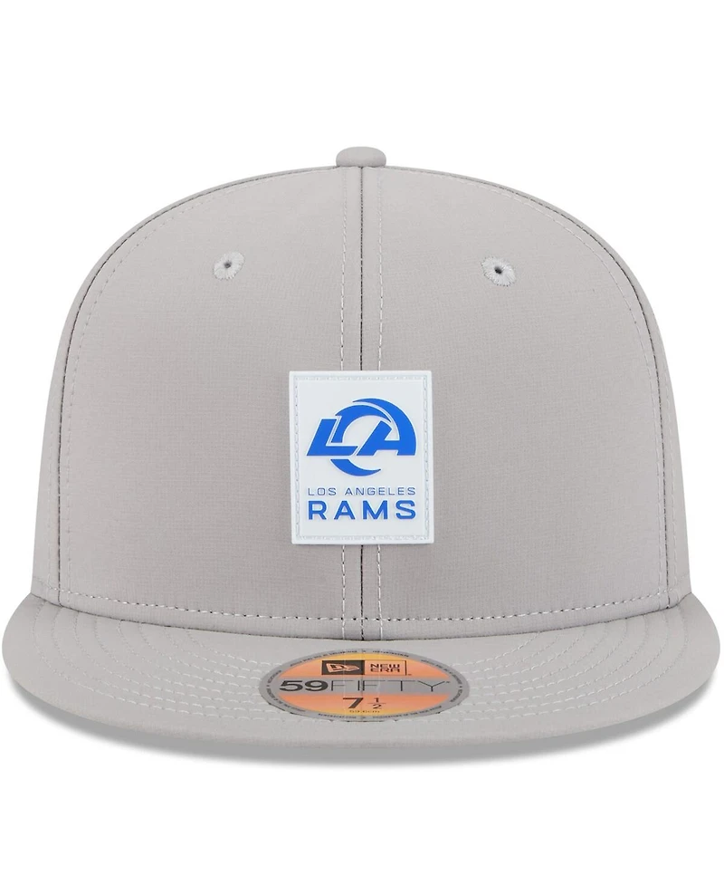 New Era Men's Gray Los Angeles Rams 2025 Sideline 59FIFTY Fitted Hat