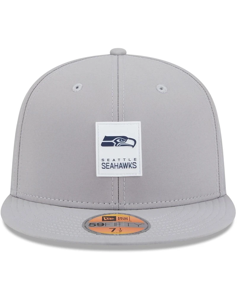 New Era Men's Gray Seattle Seahawks 2025 Sideline 59FIFTY Fitted Hat