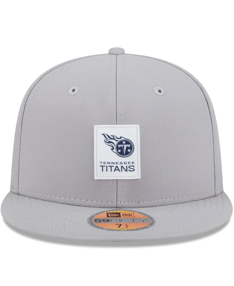 New Era Men's Gray Tennessee Titans 2025 Sideline 59FIFTY Fitted Hat
