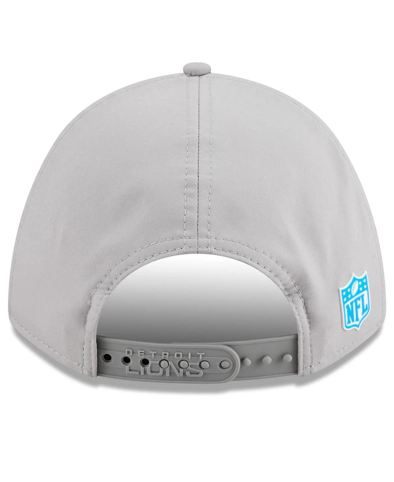 New Era Men's Gray Detroit Lions 2025 Sideline M-Crown 9FORTY Adjustable Hat
