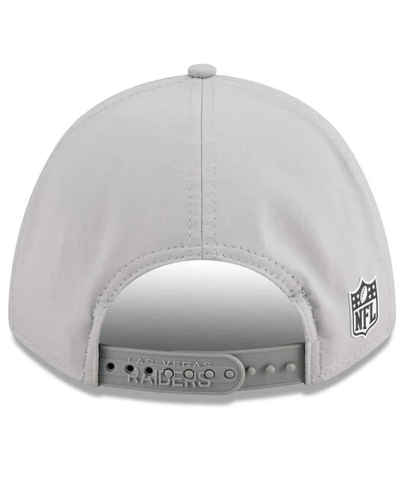 New Era Men's Gray Las Vegas Raiders 2025 Sideline M-Crown 9FORTY Adjustable Hat