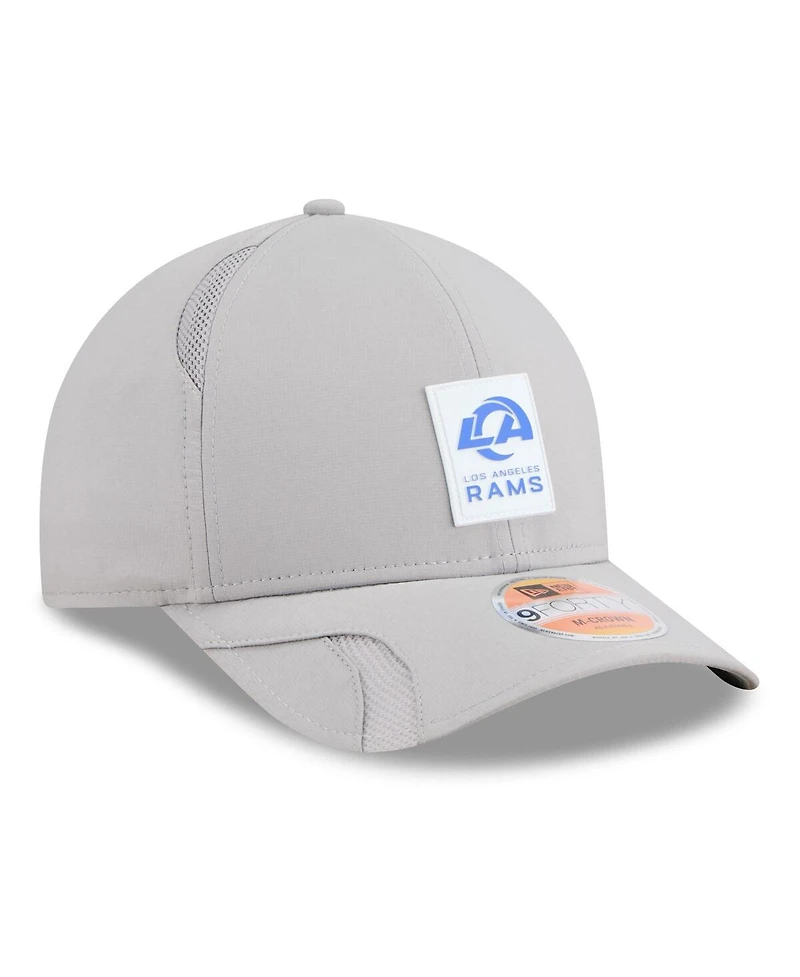 New Era Men's Gray Los Angeles Rams 2025 Sideline M-crown 9FORTY Adjustable Hat