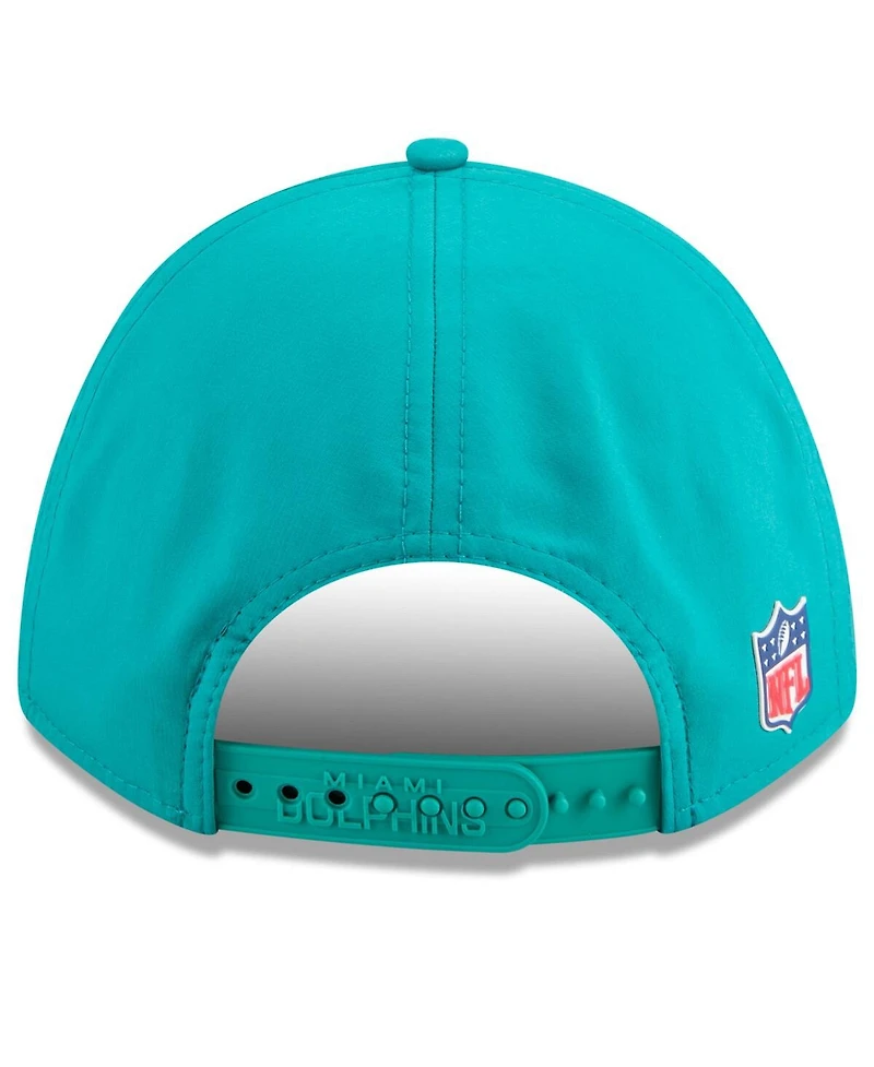 New Era Men's Aqua Miami Dolphins 2025 Sideline Throwback M-crown 9FORTY Adjustable Hat
