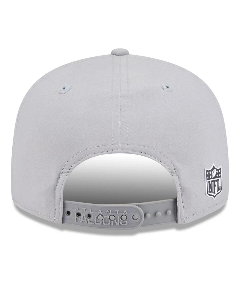 New Era Men's Gray Atlanta Falcons 2025 Sideline Split Panel 9FIFTY Snapback Hat