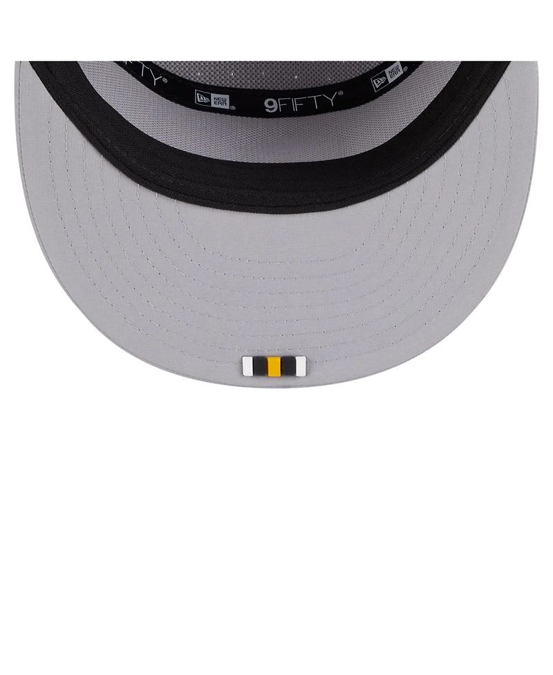 New Era Men's Gray Pittsburgh Steelers 2025 Sideline Split Panel 9FIFTY Snapback Hat