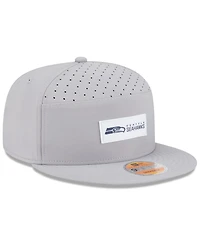 New Era Men's Gray Seattle Seahawks 2025 Sideline Split Panel 9FIFTY Snapback Hat