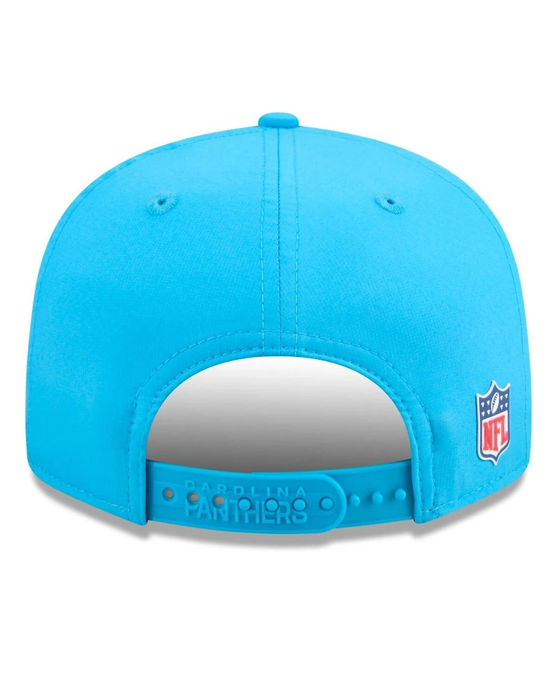 New Era Men's Blue Carolina Panthers 2025 Sideline Split Panel 9FIFTY Snapback Hat