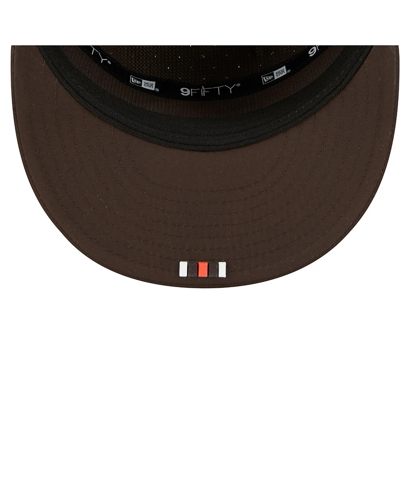 New Era Men's Brown Cleveland Browns 2025 Sideline Split Panel 9FIFTY Snapback Hat