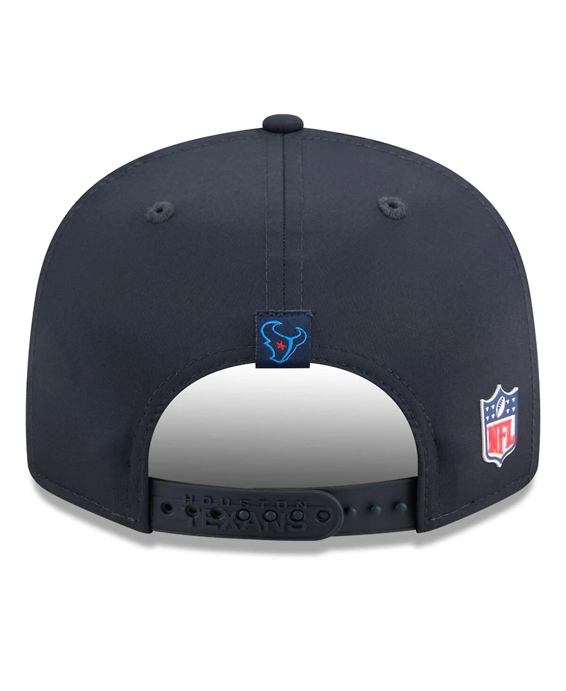 New Era Men's Navy Houston Texans 2025 Sideline H-Town Split Panel 9FIFTY Snapback Hat