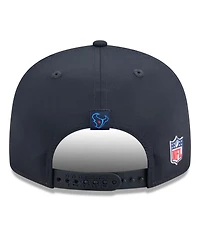 New Era Men's Navy Houston Texans 2025 Sideline H-Town Split Panel 9FIFTY Snapback Hat