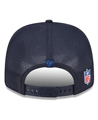 New Era Men's Navy Houston Texans 2025 Sideline H-Town 9SEVENTY Trucker Adjustable Hat