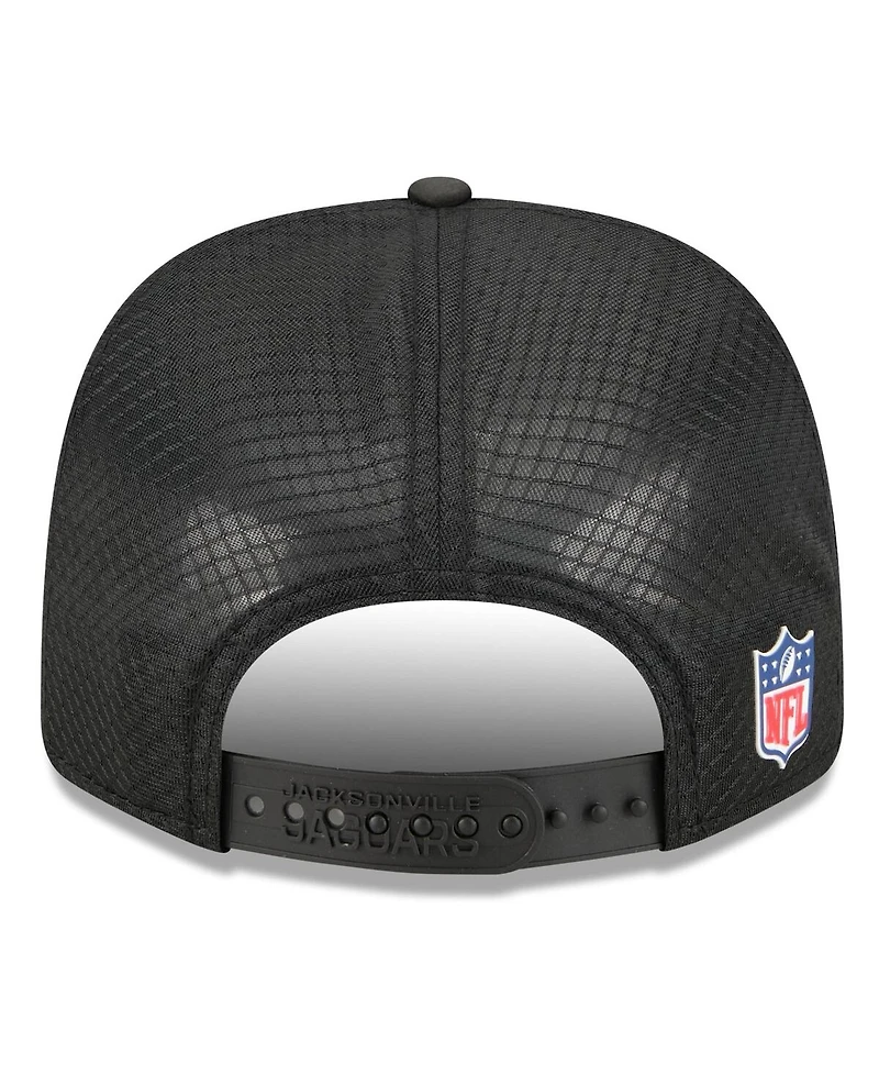 New Era Men's Black Jacksonville Jaguars 2025 Sideline 9SEVENTY Trucker Adjustable Hat
