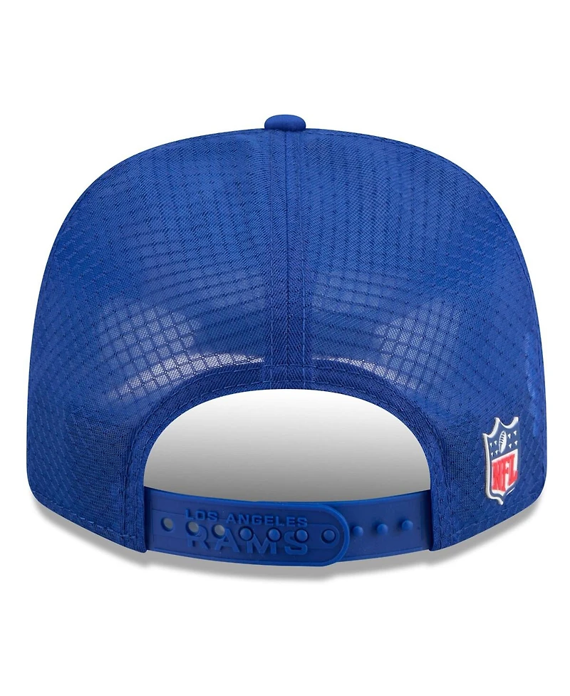 New Era Men's Royal Los Angeles Rams 2025 Sideline Throwback 9SEVENTY Trucker Adjustable Hat
