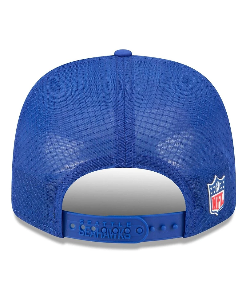 New Era Men's Royal Seattle Seahawks 2025 Sideline Throwback 9SEVENTY Trucker Adjustable Hat