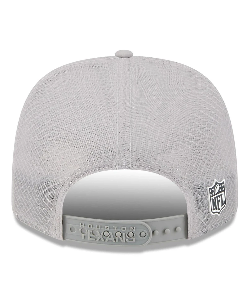 New Era Men's Gray Houston Texans 2025 Sideline 9SEVENTY Adjustable Trucker Hat