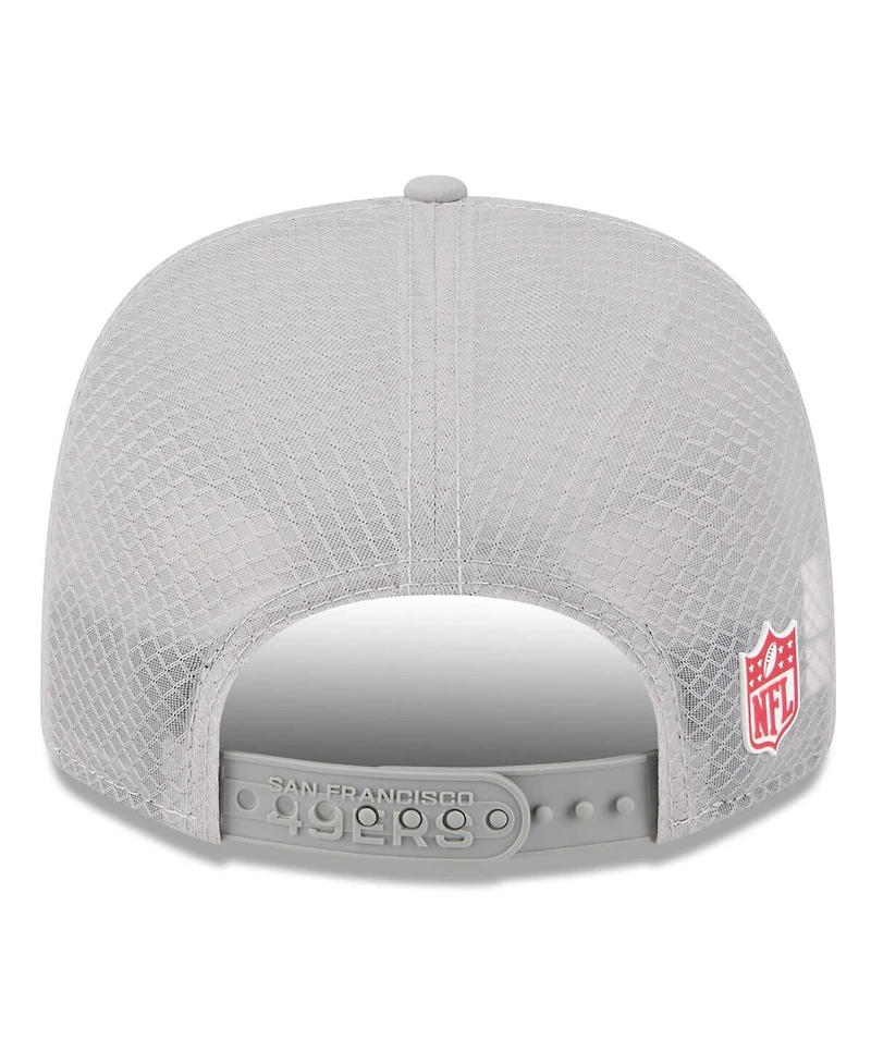 New Era Men's Gray San Francisco 49ers 2025 Sideline 9SEVENTY Adjustable Trucker Hat