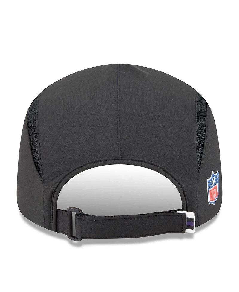 New Era Men's Black Baltimore Ravens 2025 Sideline Runner Adjustable Hat