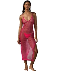Beach Bunny Swimwear Women's Sheer Mesh Maxi Cover Up Dress