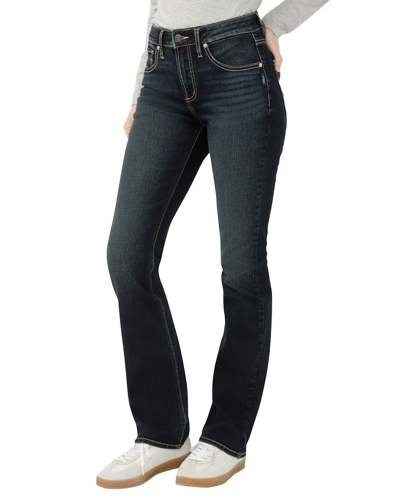 Silver Jeans Co. Women's Avery High Rise Curvy Fit Slim Bootcut Jeans