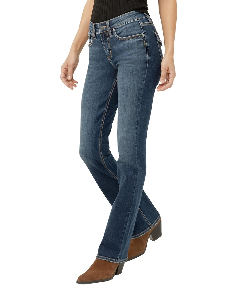Silver Jeans Co. Women's Suki Mid Rise Curvy Fit Slim Bootcut