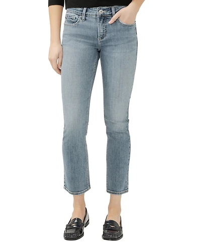 Silver Jeans Co. Women's Elyse Mid Rise Comfort Fit Straight Leg