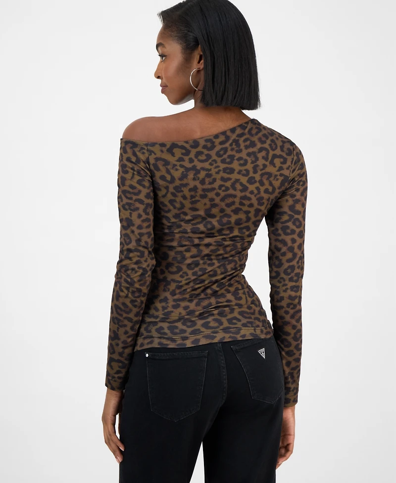 Guess Women's Anita Printed Asymmetric Top