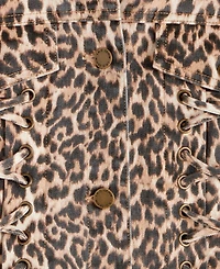 I.n.c. International Concepts Women's Leopard-Print Lace-Up Denim Jacket, Macy's Exclusive