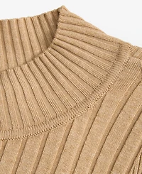 I.n.c. International Concepts Women's Detail Ribbed Mock Neck Sweater, Created for Macy's