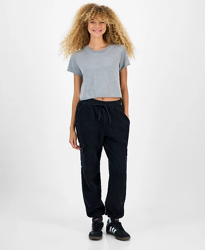Hippie Rose Juniors' Sherpa Cargo Jogger Pants