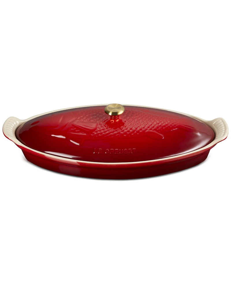 Le Creuset Stoneware Heritage 1.7-Quart Fish Baker with Cover