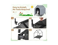 Akiudex Outdoor Elevated Pet House with Ventilated Windows