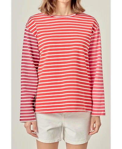 English Factory Women's Stripe Color Block Shirt
