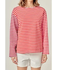English Factory Women's Stripe Color Block Shirt