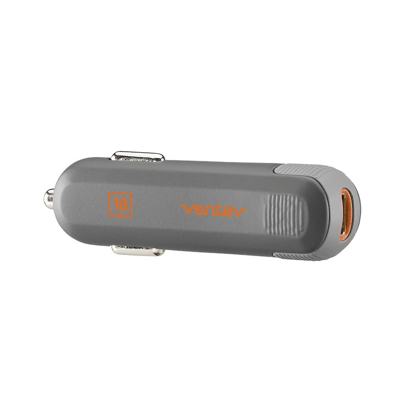 Ventev 18W Ultrafast Usb C Universal Car Charger-Gray